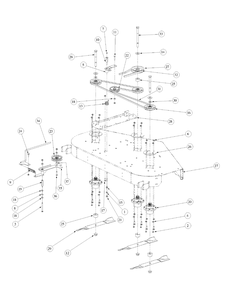Fabricated Deck Spindle Assembly Diagram and Parts List for M60-KW LC-53BB5GFX750-29HP-DFI-OHV-LC Cub Cadet Lawn Tractor